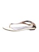 Roberto Cavalli Leather Animal Print Flip Flops