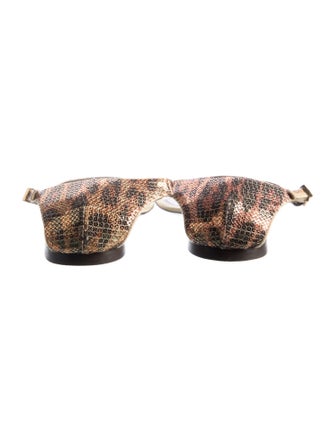 Roberto Cavalli Leather Animal Print Flip Flops