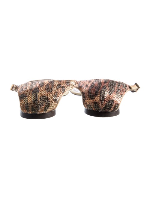 Roberto Cavalli Leather Animal Print Flip Flops