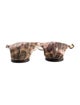 Roberto Cavalli Leather Animal Print Flip Flops