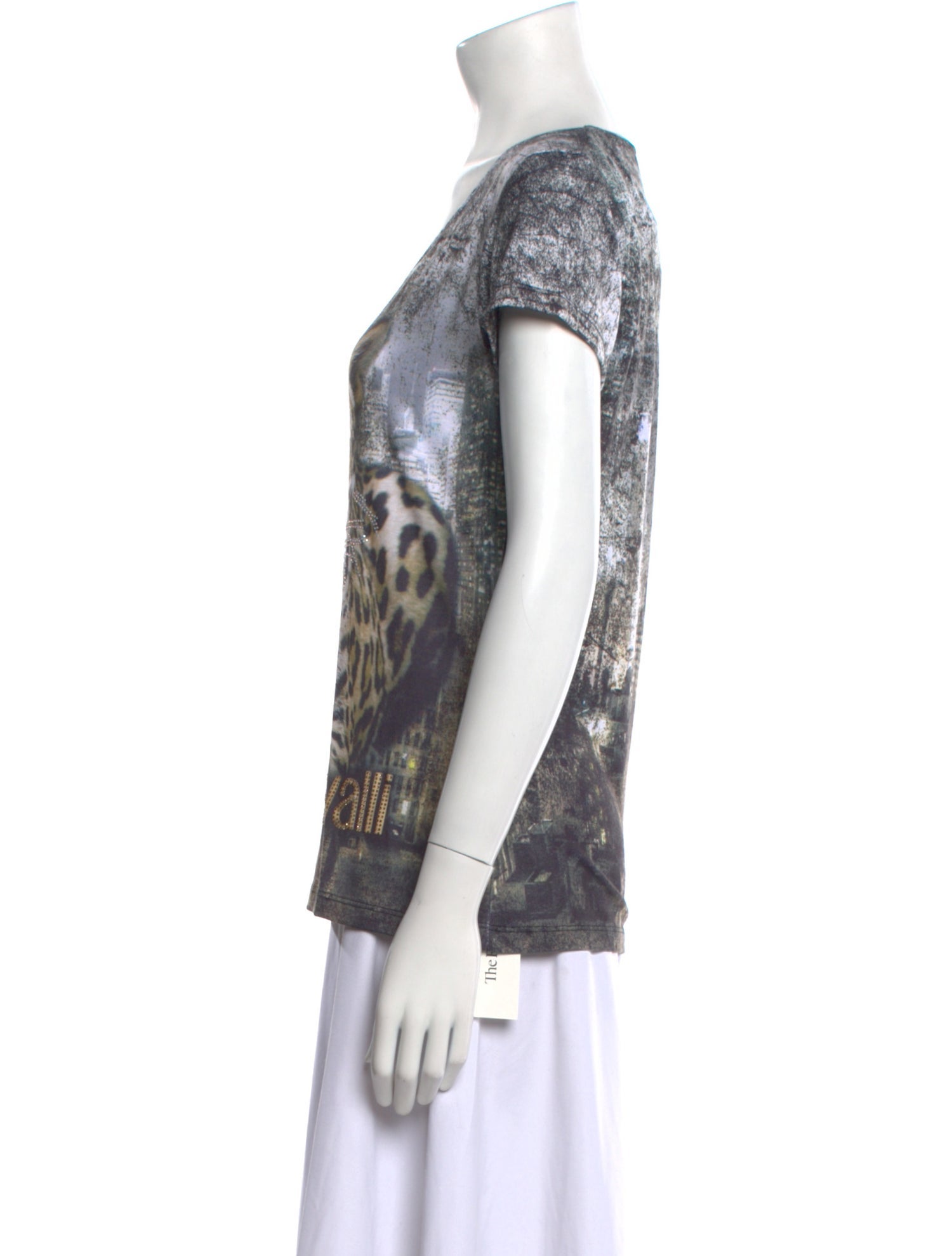 Roberto Cavalli Printed Scoop Neck T-Shirt w/ Tags