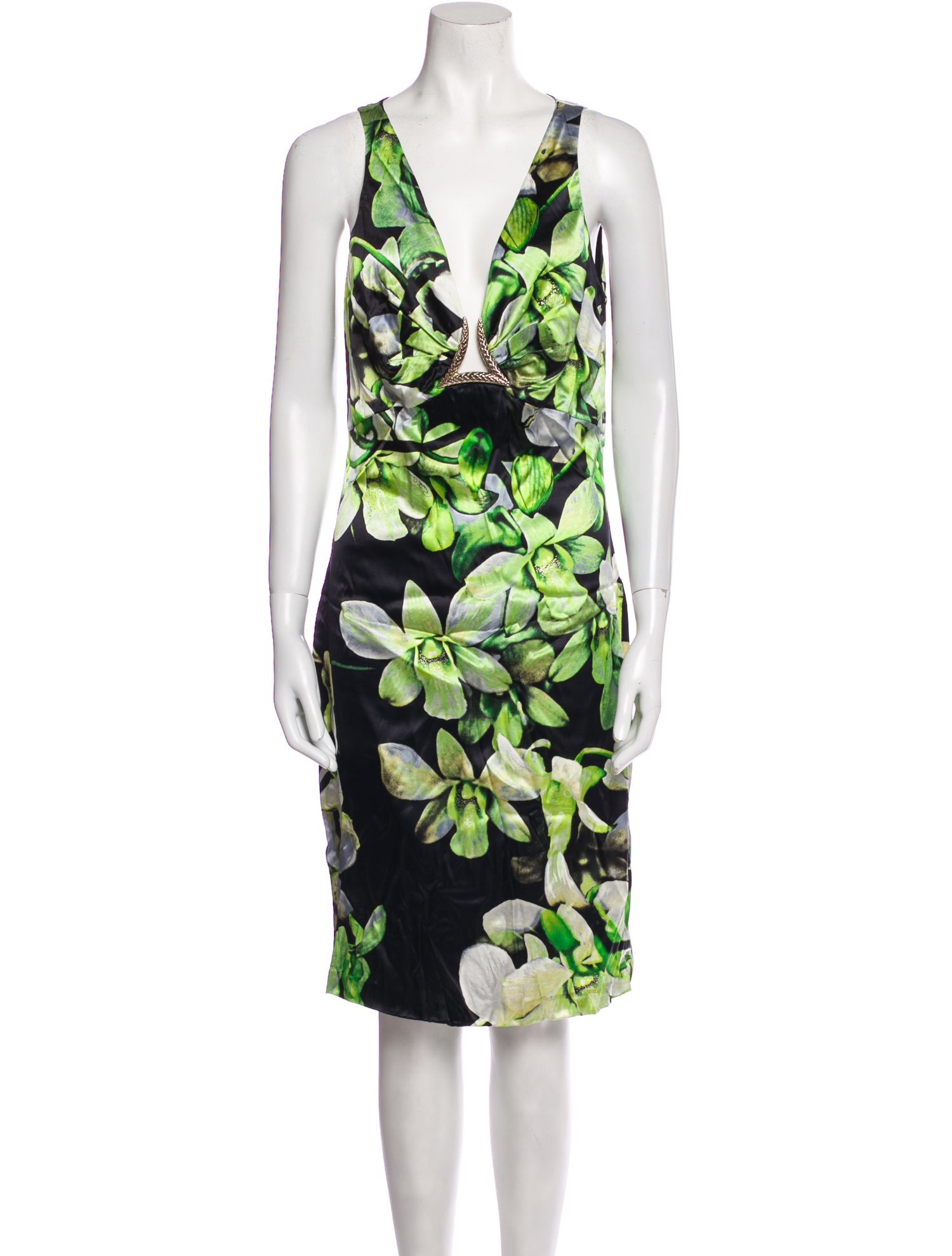 Roberto Cavalli Silk Knee-Length Dress