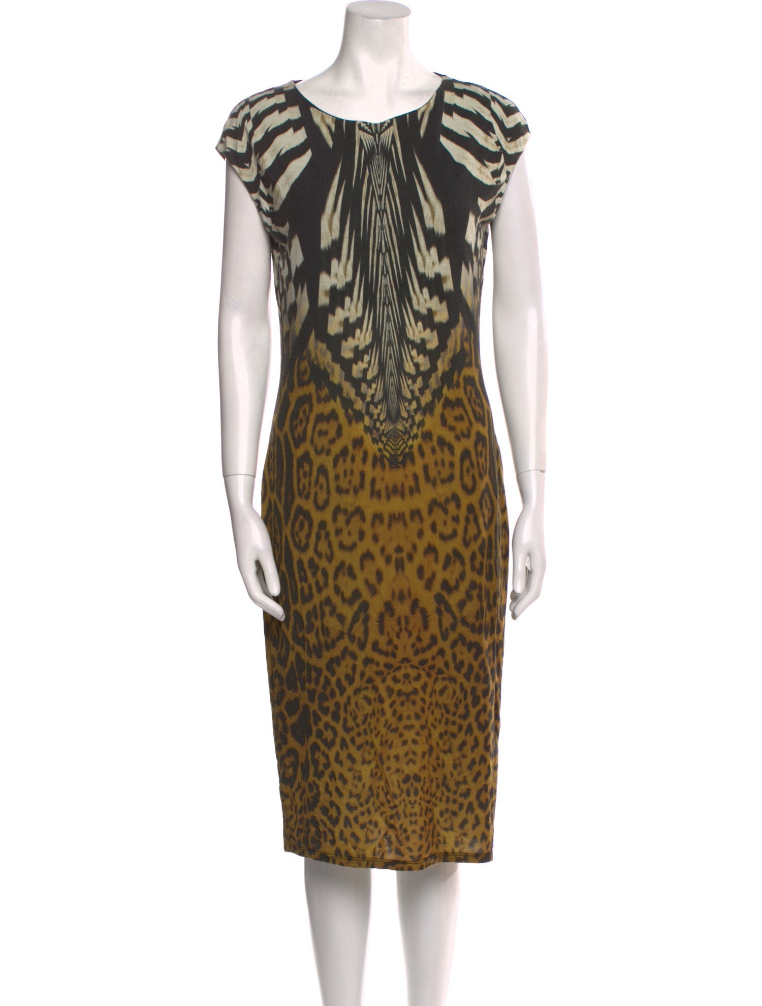 Roberto Cavalli Wool Knee-Length Dress