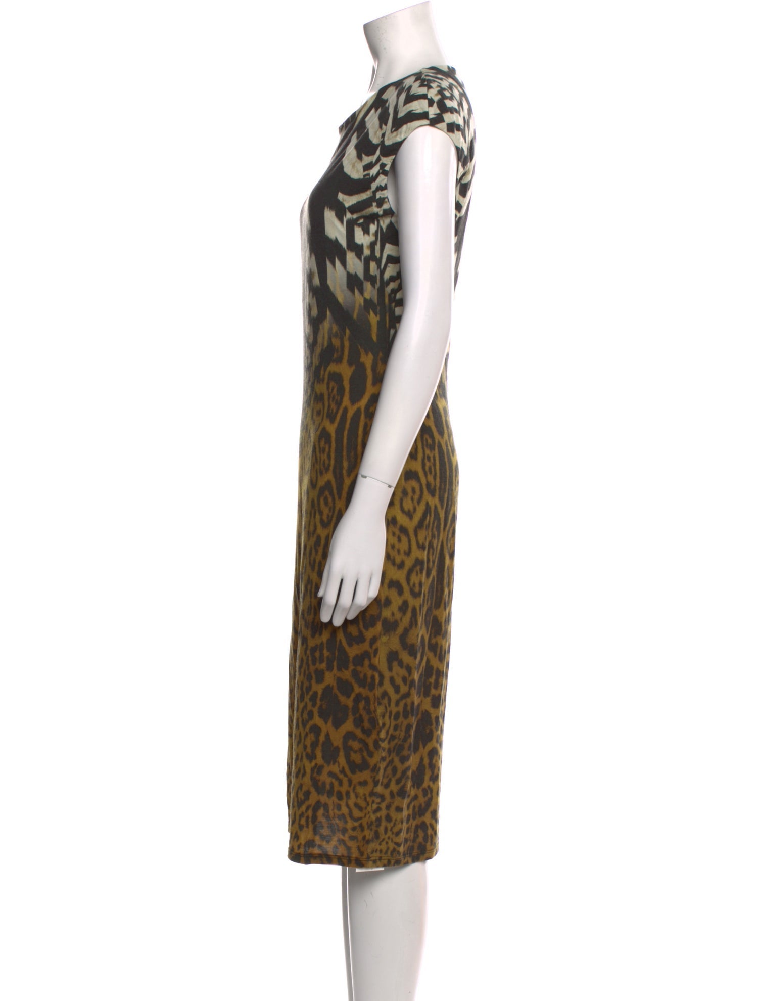 Roberto Cavalli Wool Knee-Length Dress