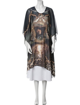 Roberto Cavalli Printed Sequin Embellishments Nightgown