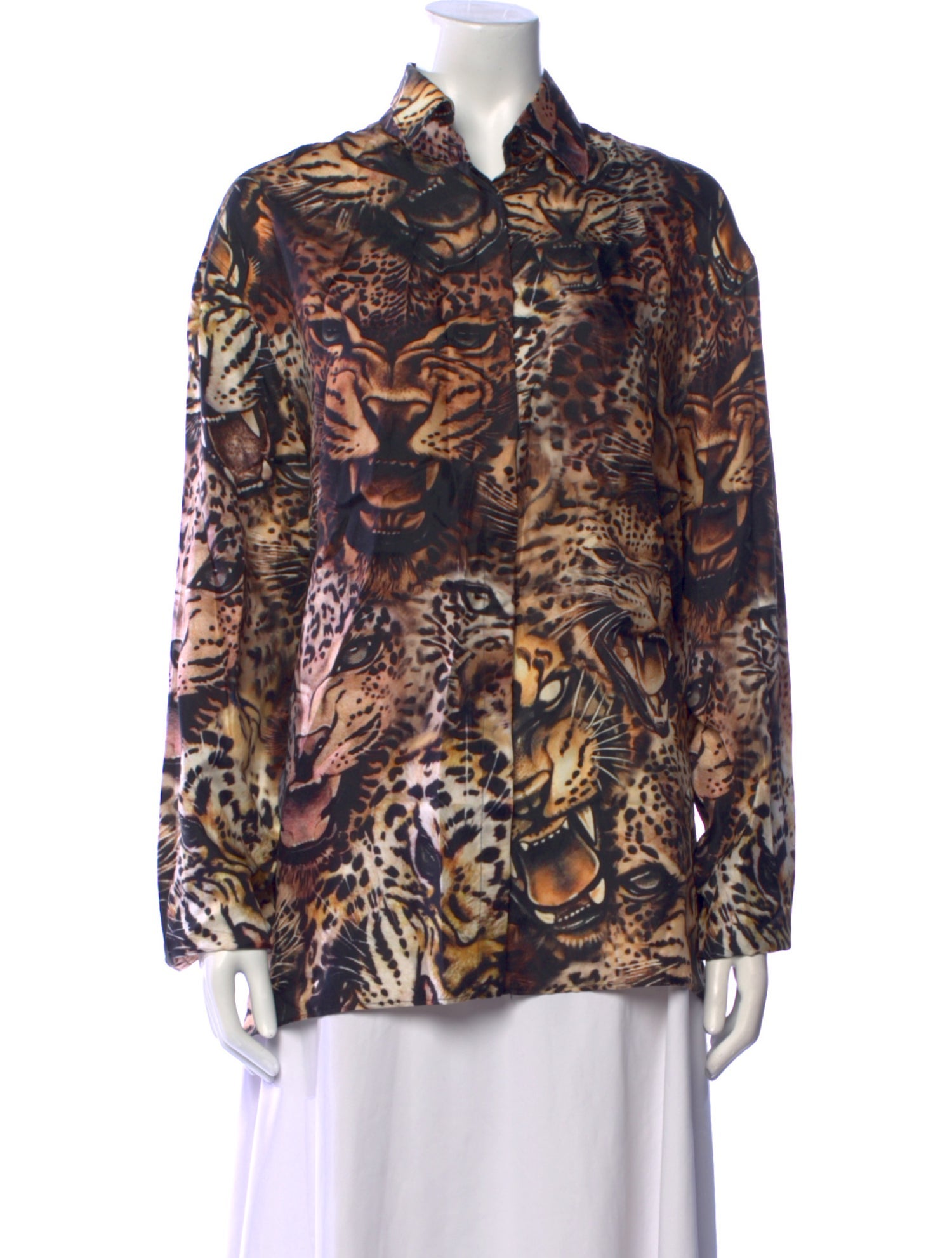 Roberto Cavalli 2021 Printed Button-Up Top