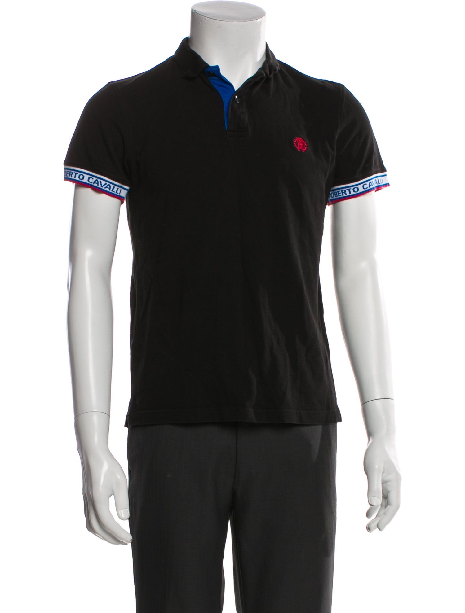 Roberto Cavalli Graphic Print Crew Neck Polo Shirt