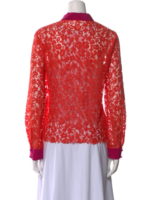 Roberto Cavalli Lace Pattern Long Sleeve Button-Up Top