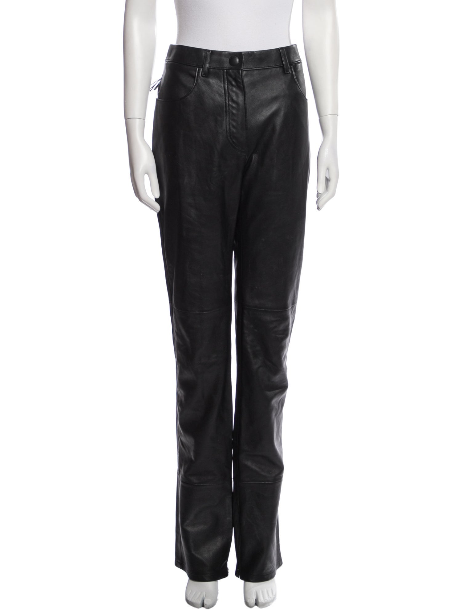 Roberto Cavalli Leather Straight Leg Pants