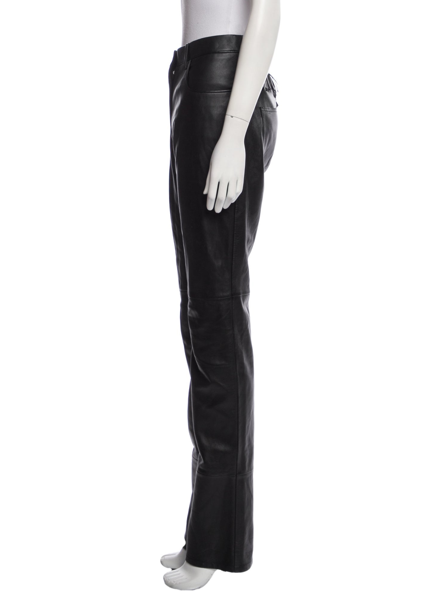 Roberto Cavalli Leather Straight Leg Pants