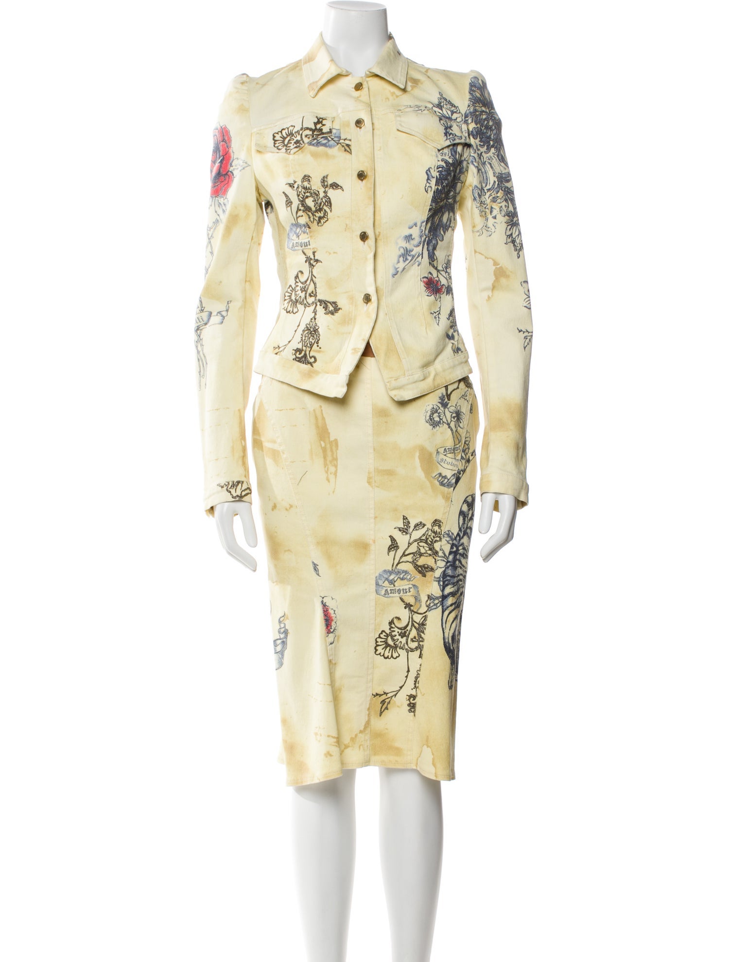 Roberto Cavalli Vintage 2003 Skirt Set