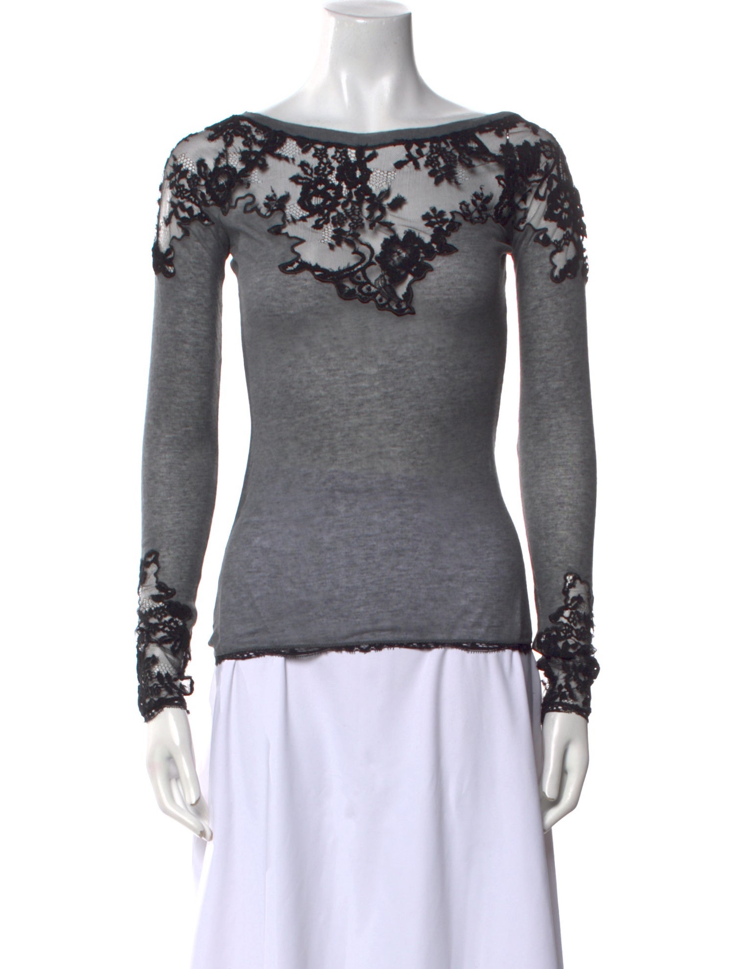 Cavalli Brown longsleeved lace top main image 1