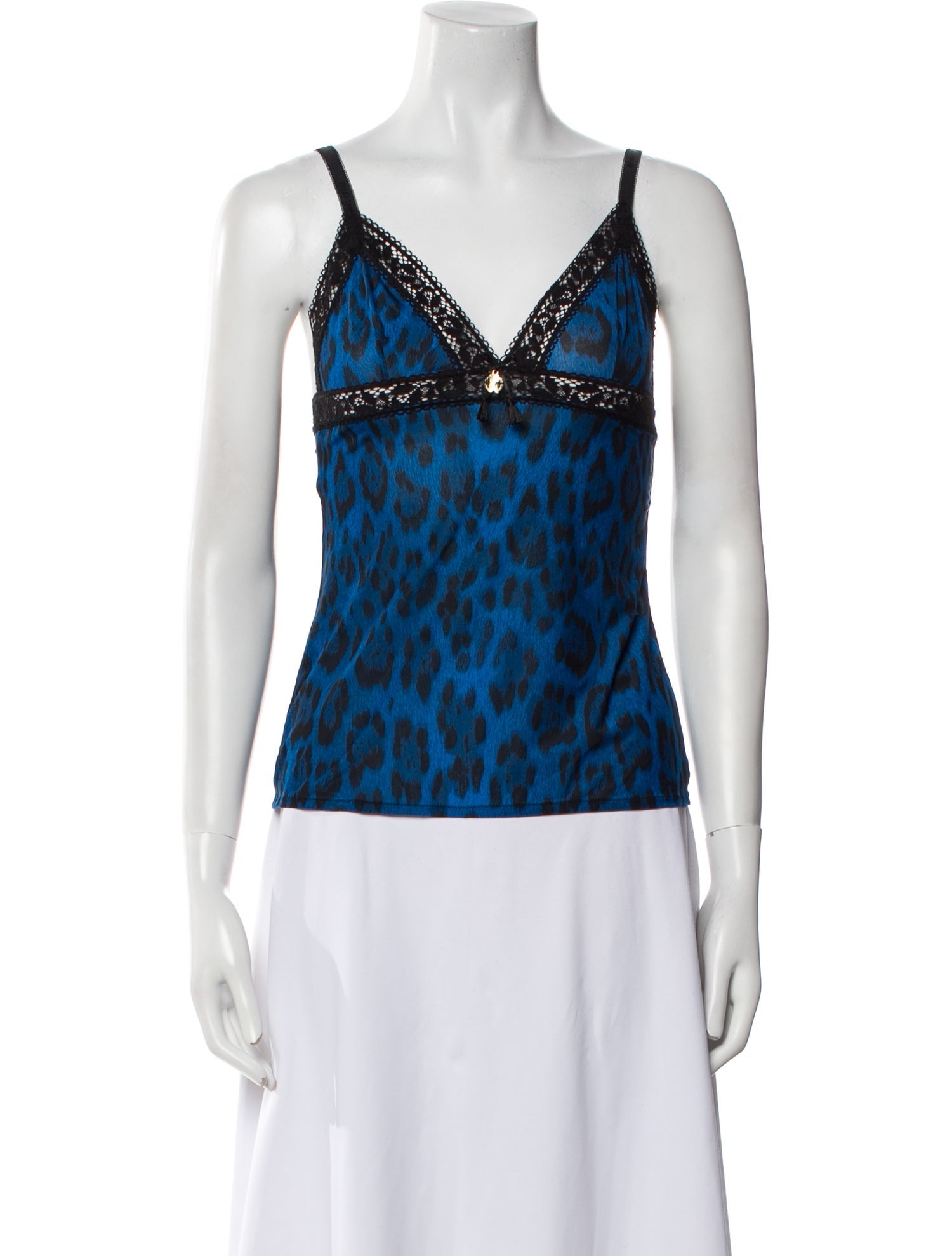 Roberto Cavalli Animal Print V-Neck Top w/ Tags