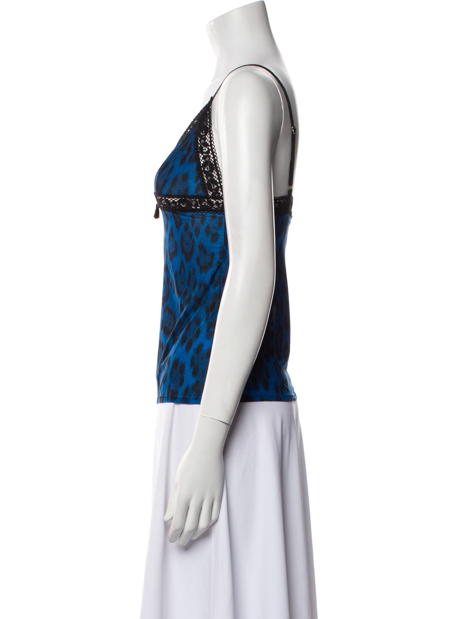 Roberto Cavalli Animal Print V-Neck Top w/ Tags