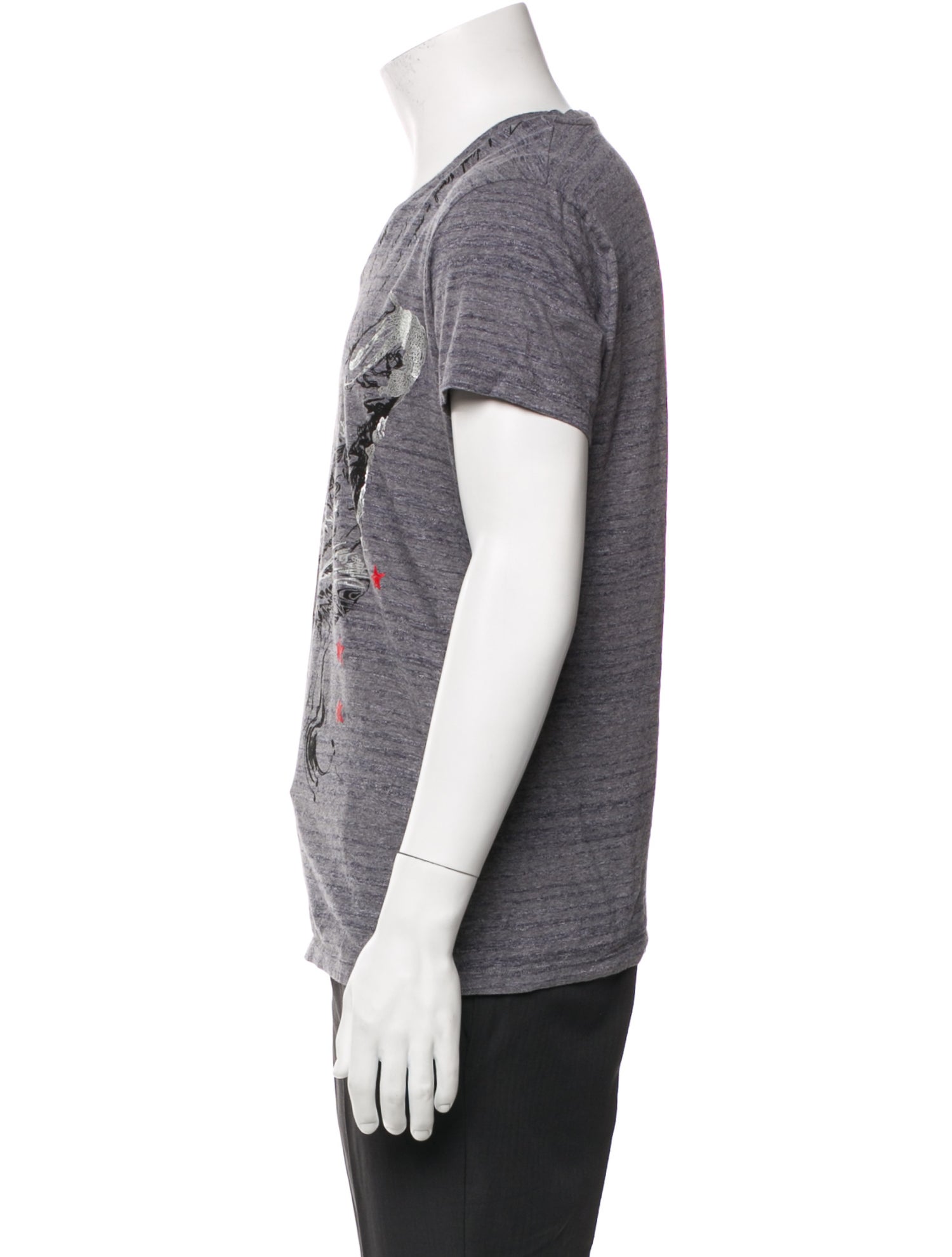 Roberto Cavalli Graphic Print V-Neck T-Shirt