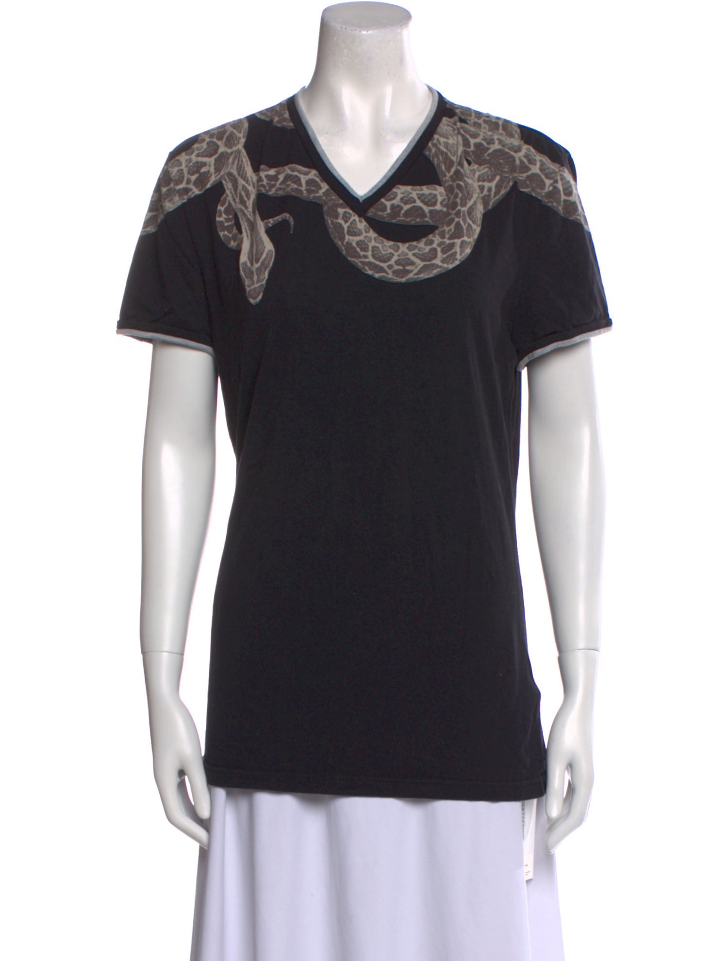 Roberto Cavalli Cowl Neck Short Sleeve T-Shirt