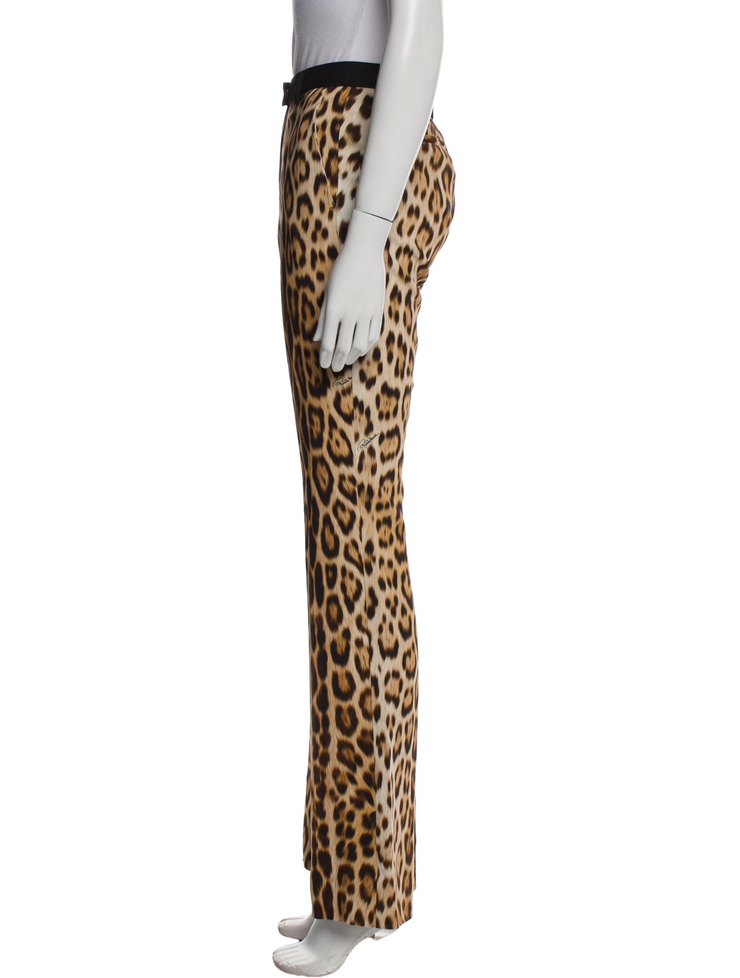 Roberto Cavalli Animal Print Wide Leg Pants