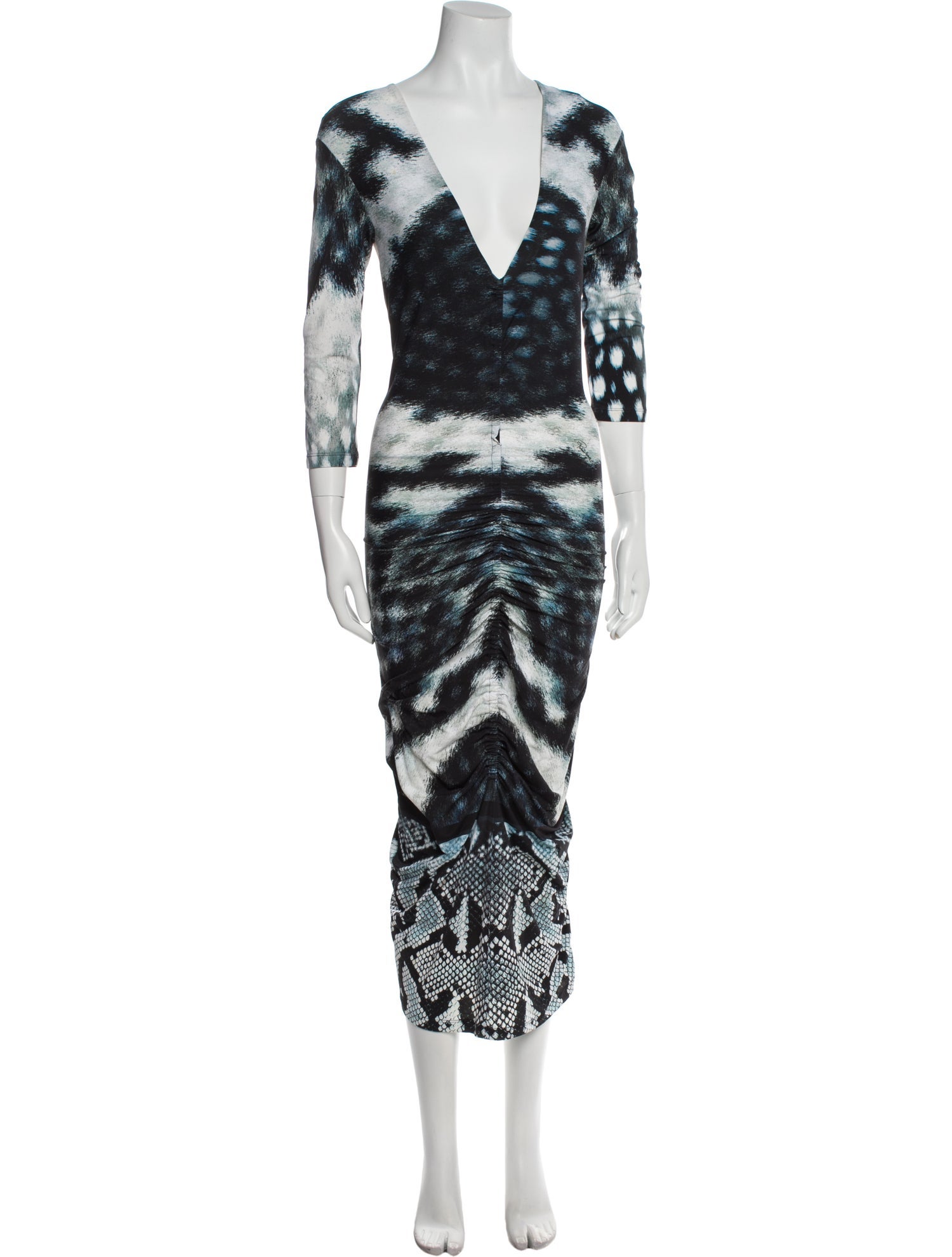 Roberto Cavalli Tie-Dye Print Midi Length Dress