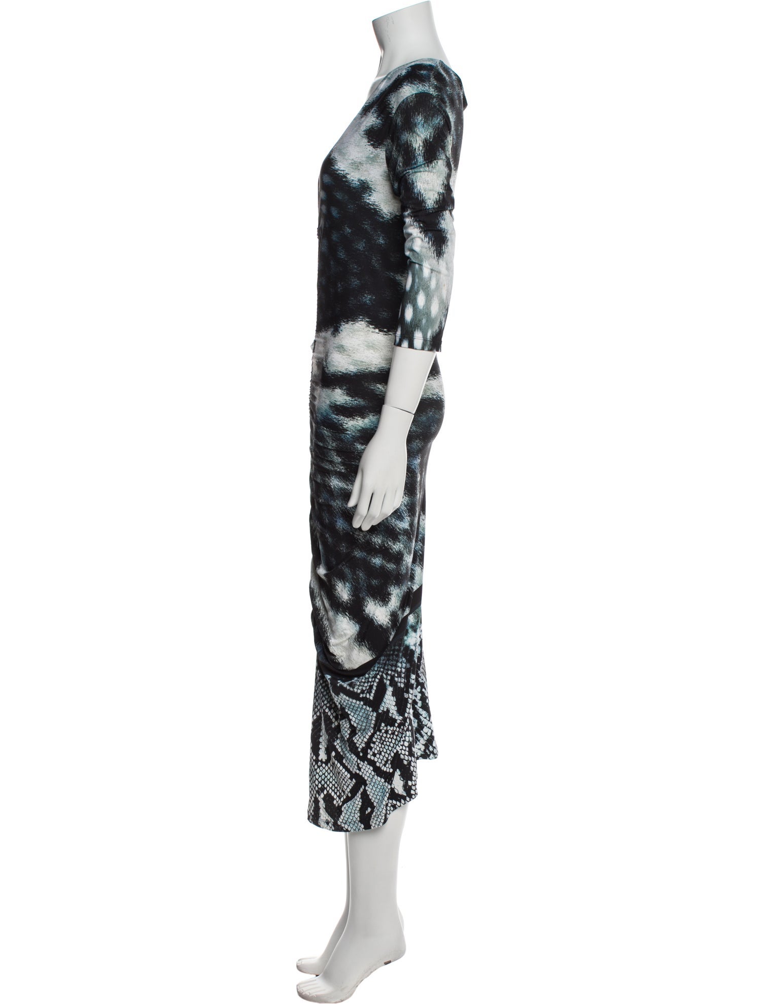 Roberto Cavalli Tie-Dye Print Midi Length Dress