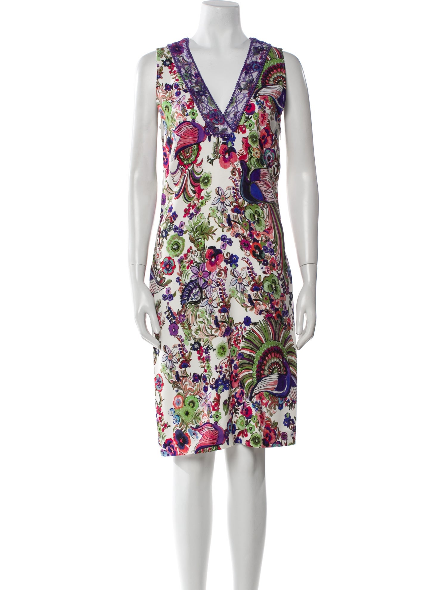 Roberto Cavalli Floral Print Knee-Length Dress