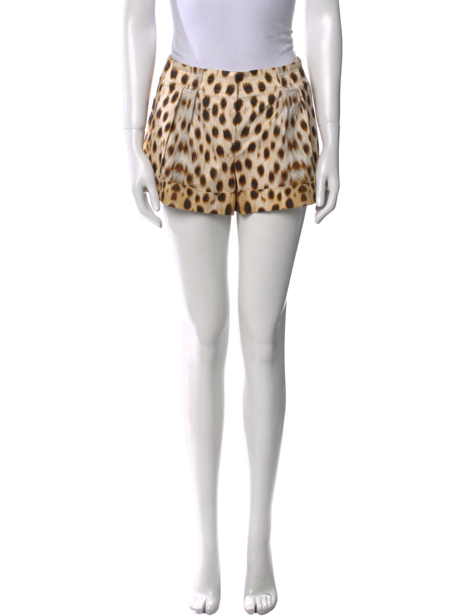 Roberto Cavalli Animal Print Mini Shorts