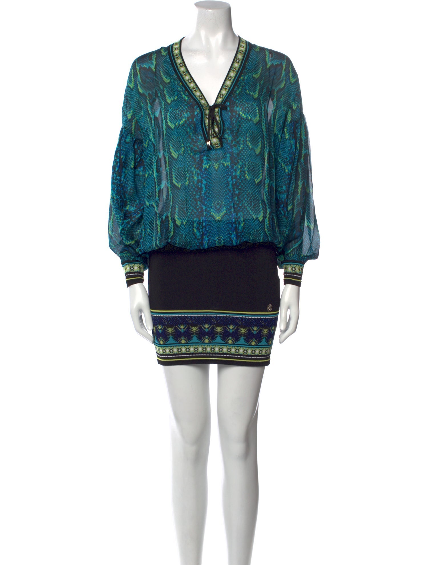 Roberto Cavalli Silk Knee-Length Dress