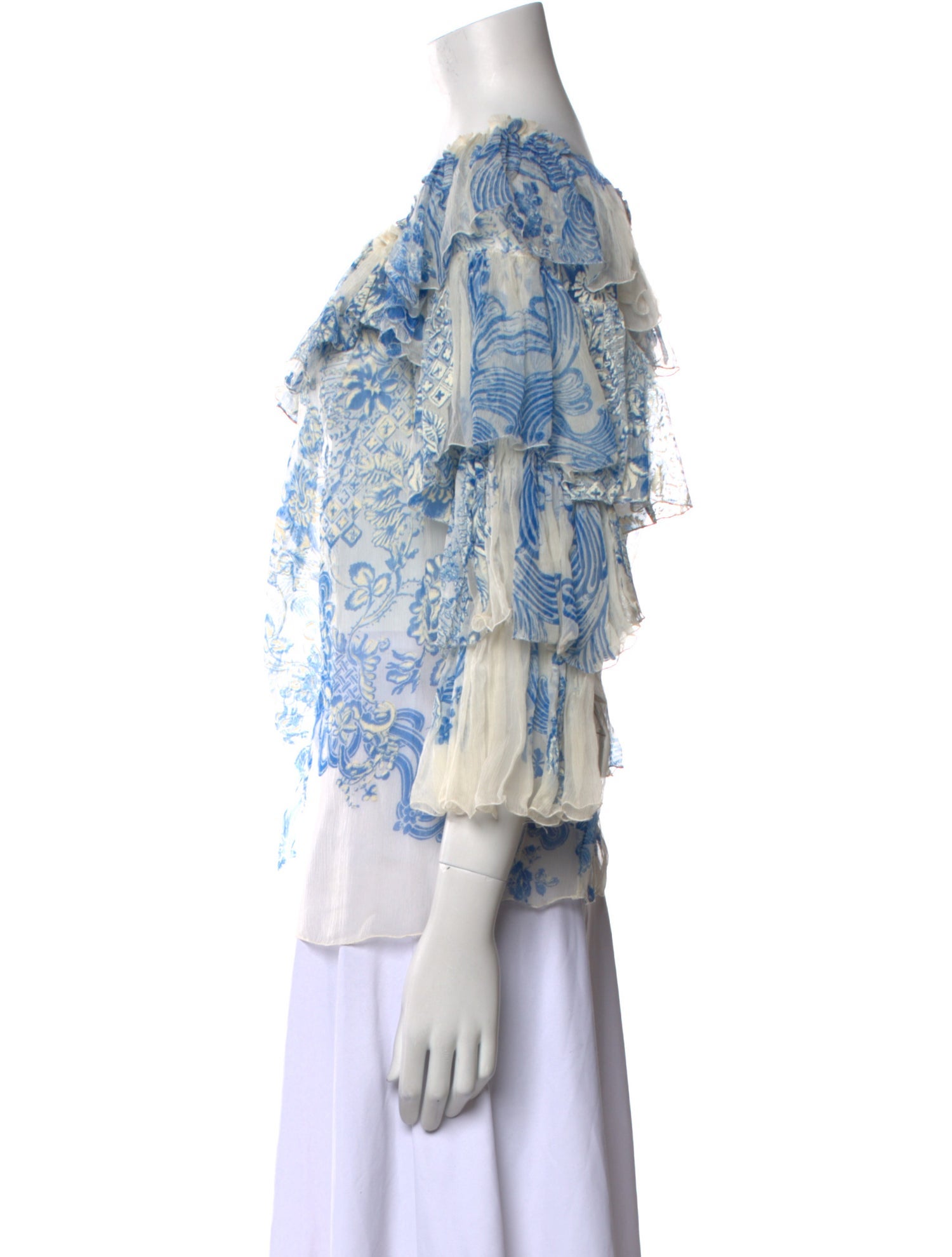 Roberto Cavalli Floral Print Scoop Neck Blouse