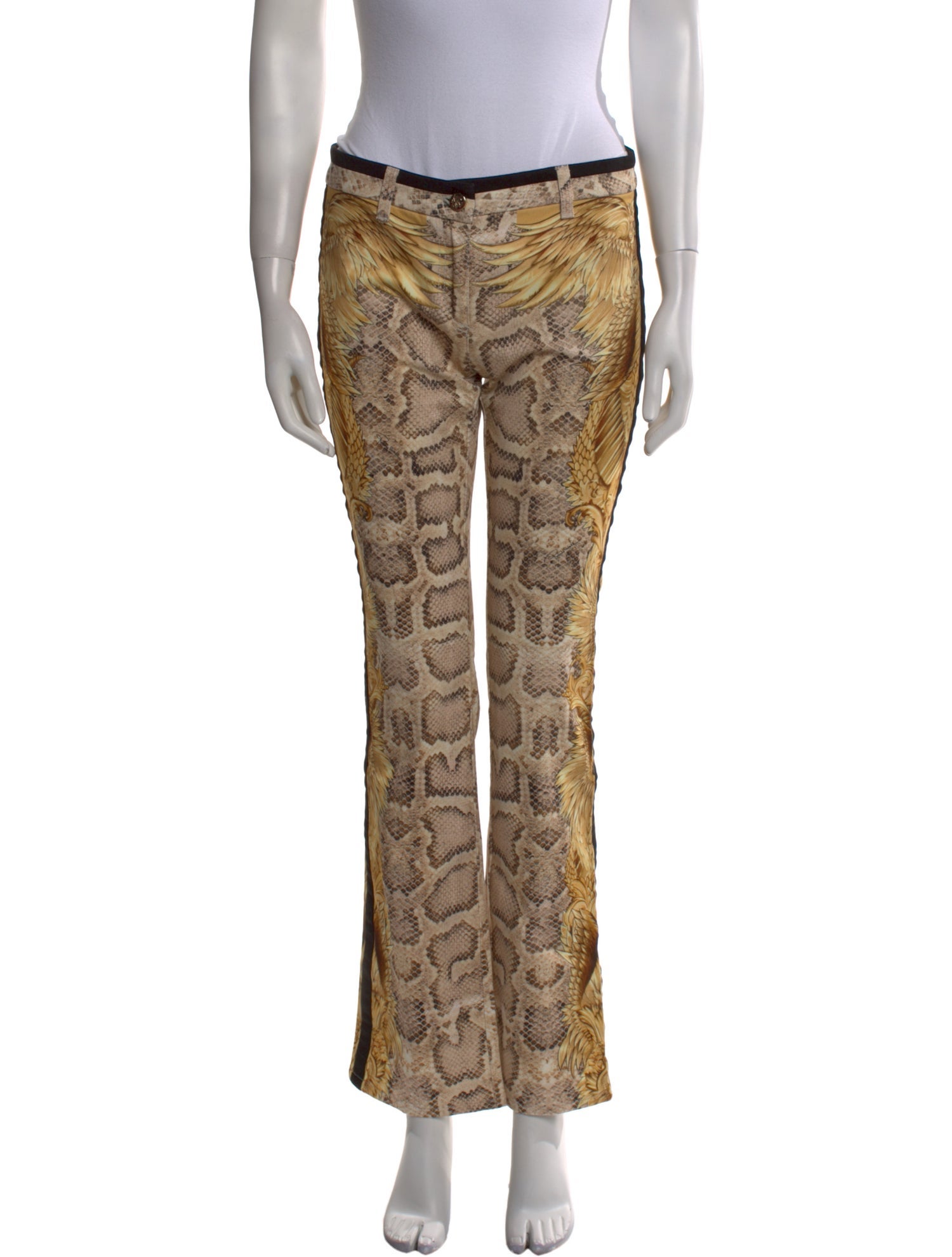 Roberto Cavalli Animal Print Straight Leg Pants