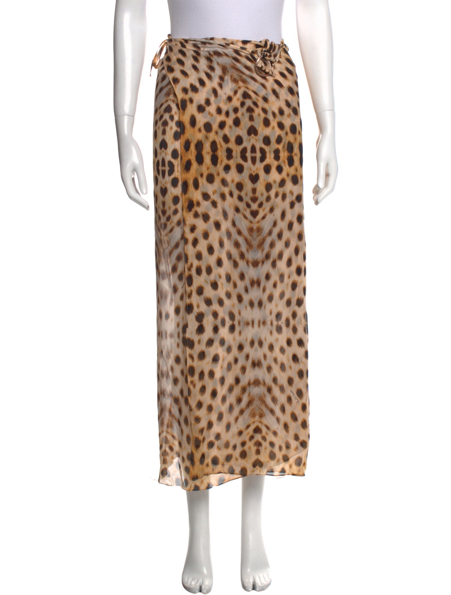 Roberto Cavalli Silk Midi Length Skirt