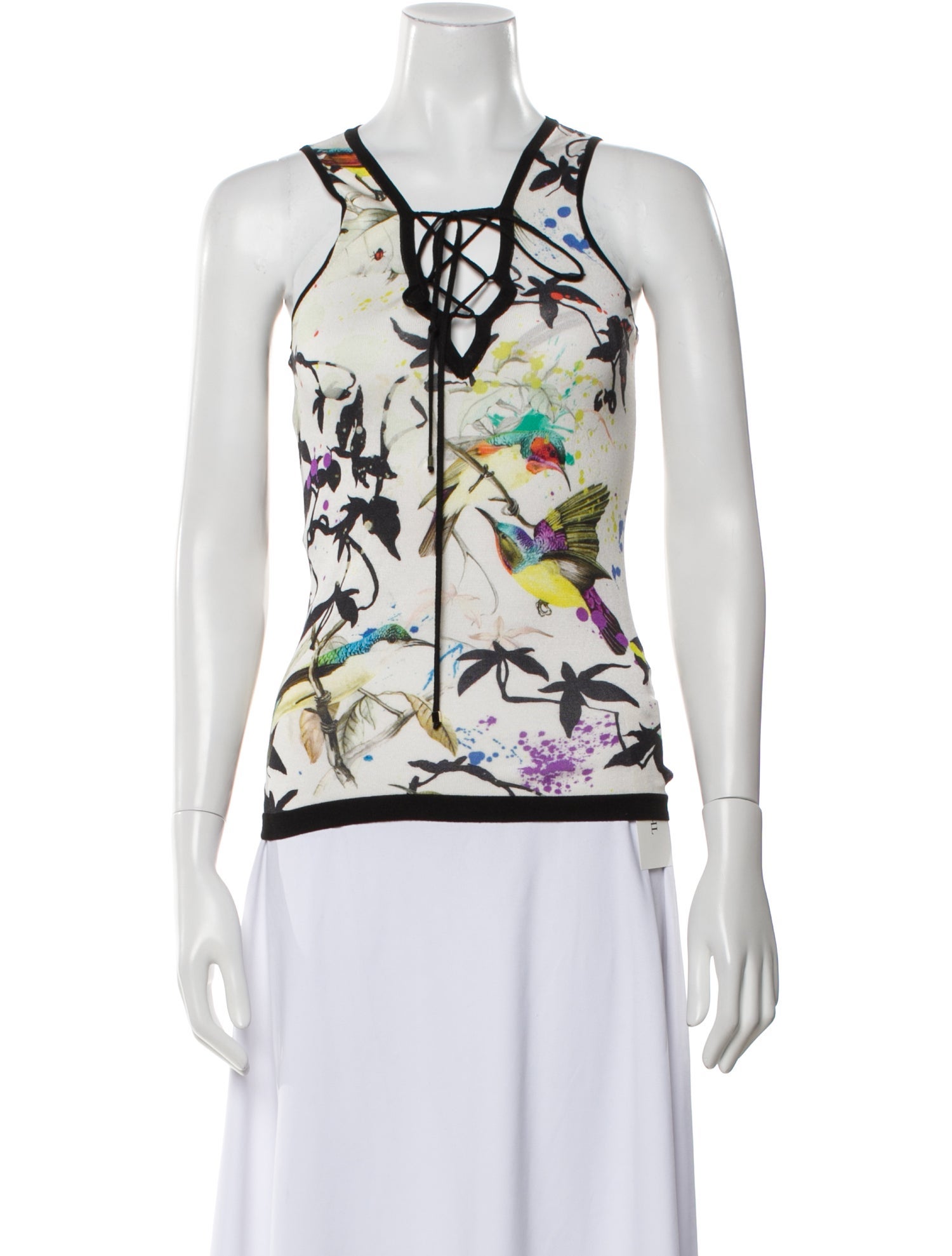 Roberto Cavalli Silk Floral Print Top