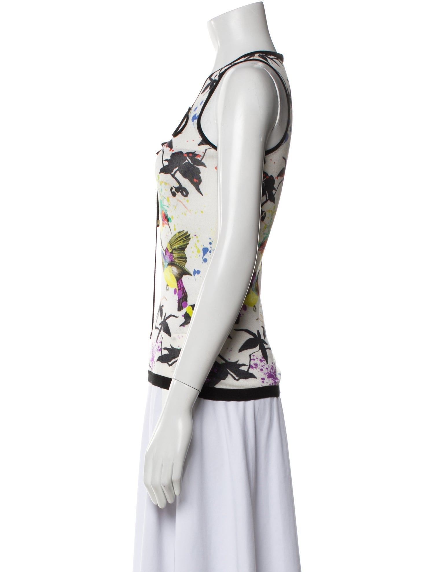 Roberto Cavalli Silk Floral Print Top