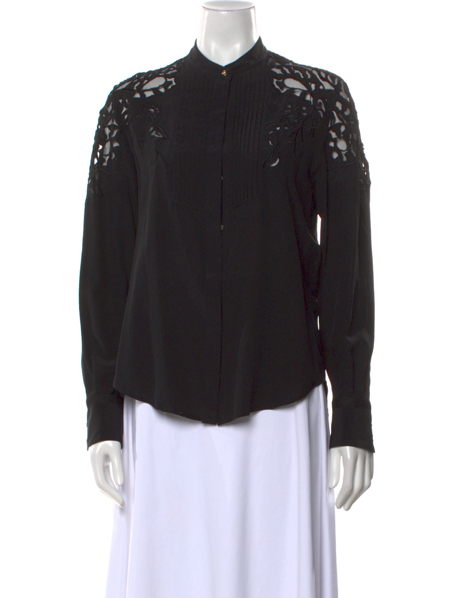 Roberto Cavalli Silk Long Sleeve Button-Up Top
