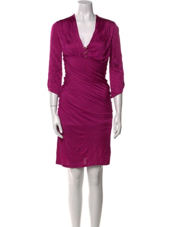 Roberto Cavalli V-Neck Knee-Length Dress