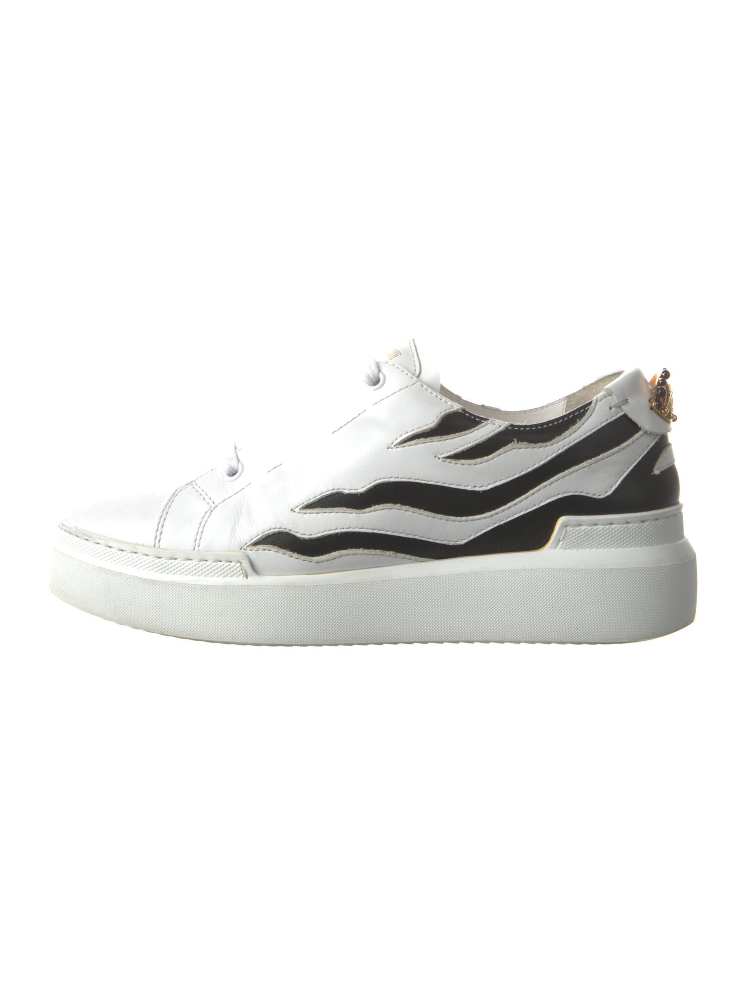 Roberto Cavalli Leather Colorblock Pattern Sneakers