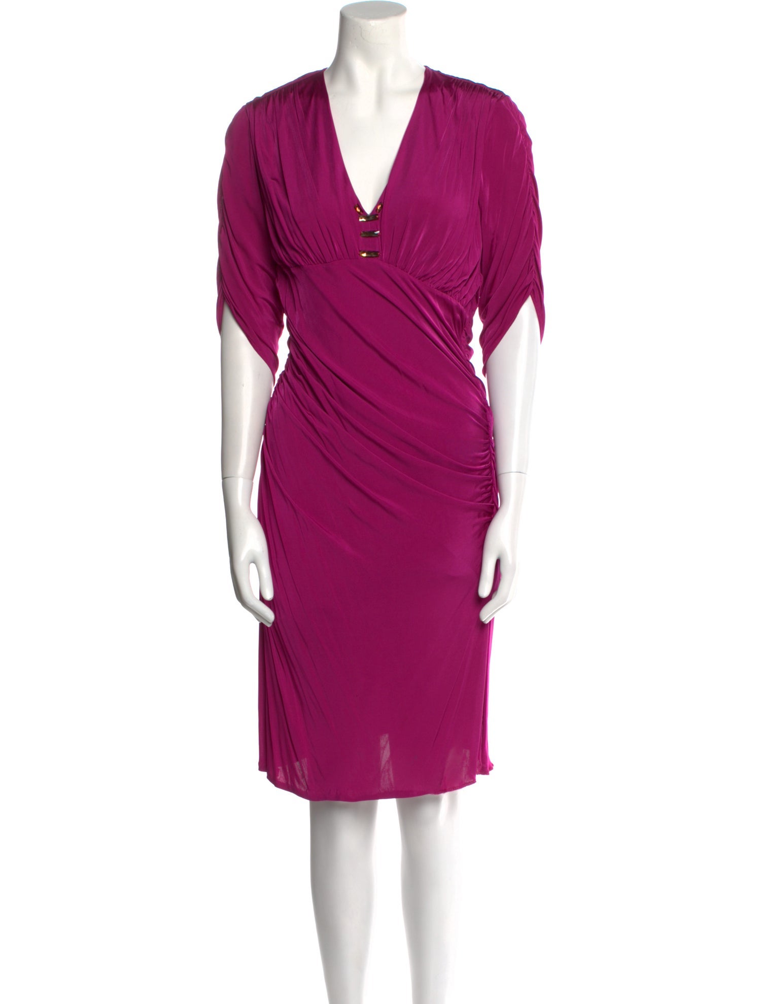 Roberto Cavalli V-Neck Knee-Length Dress