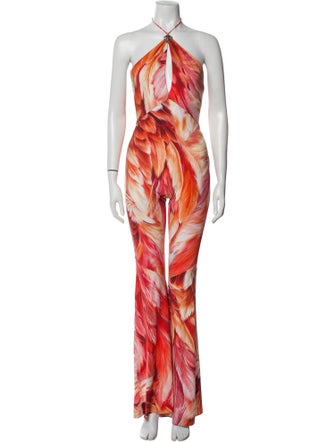 Roberto Cavalli Printed Halterneck Jumpsuit