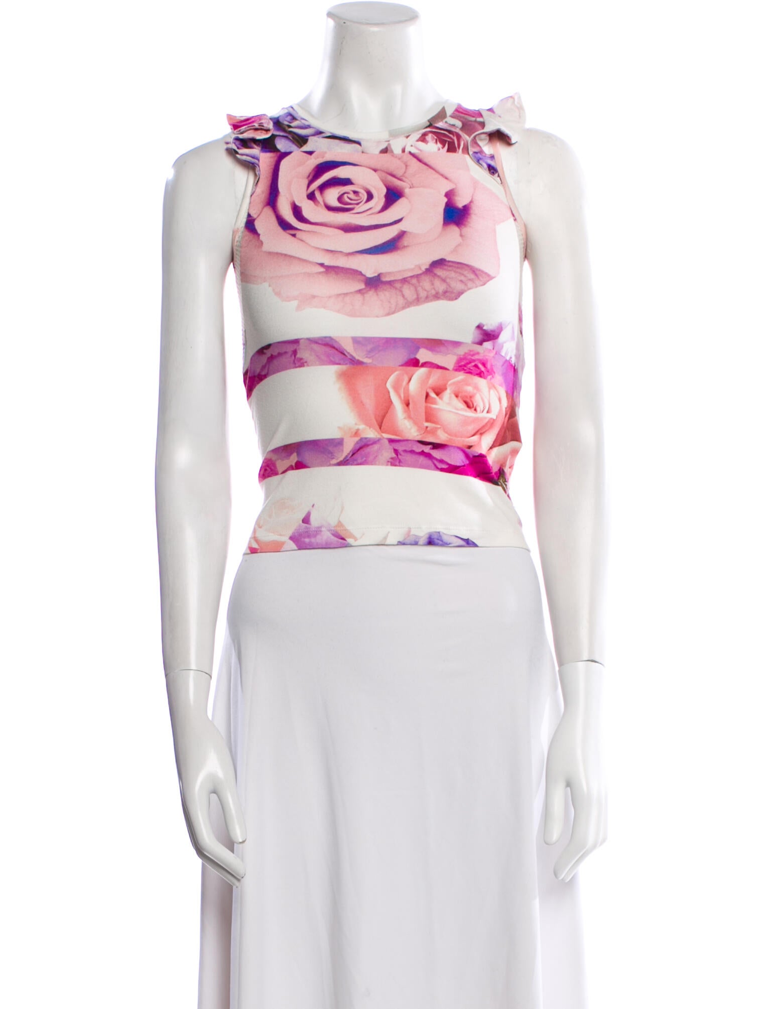 Roberto Cavalli Vintage Floral Print Crop Top