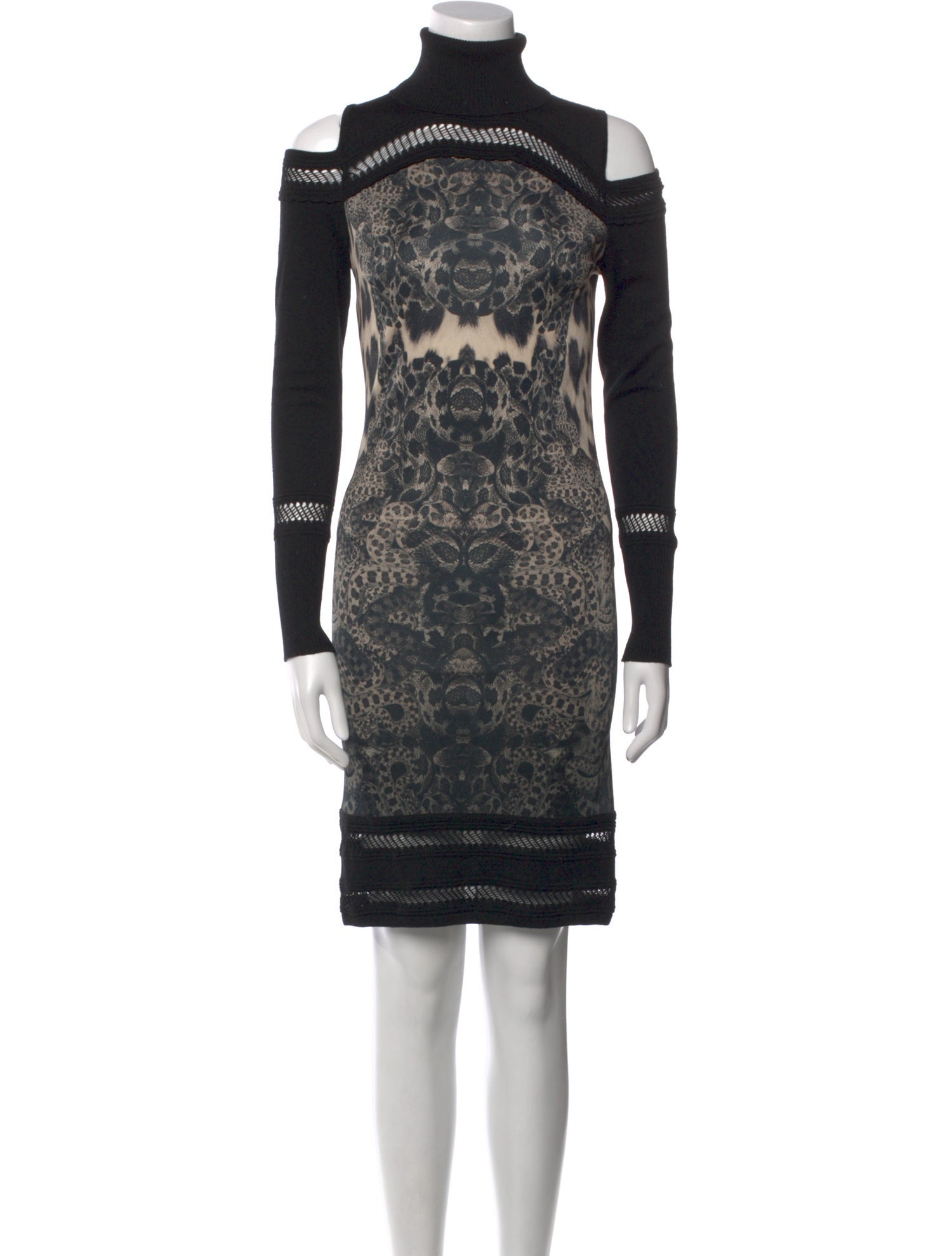 Roberto Cavalli Wool Knee-Length Dress