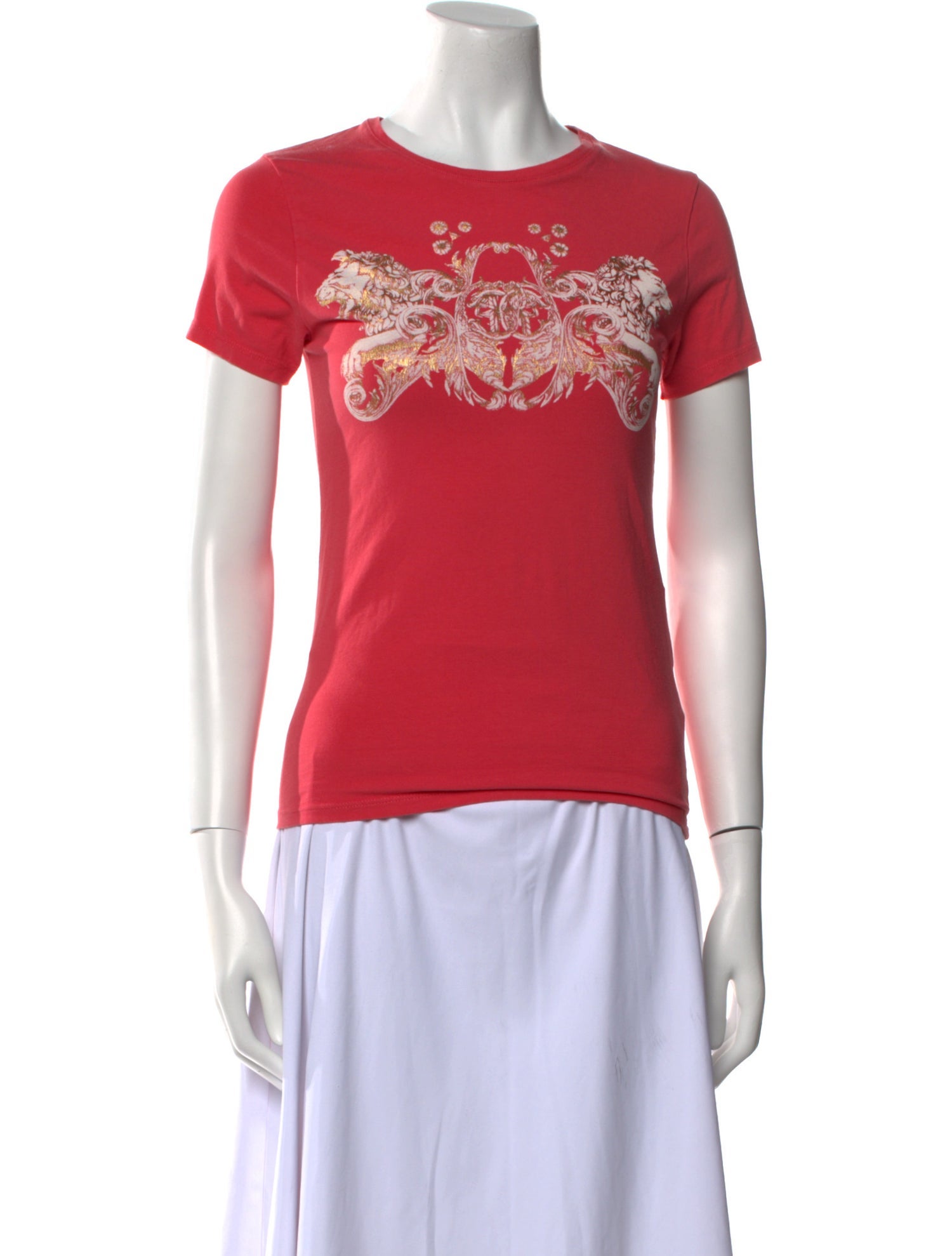 Roberto Cavalli Graphic Print Crew Neck T-Shirt