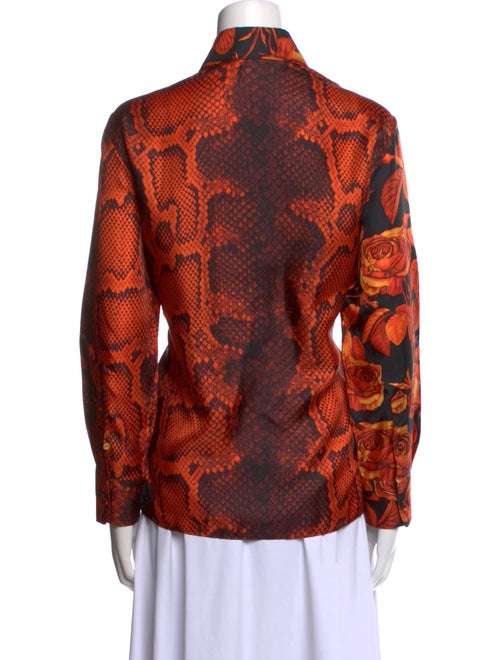 Roberto Cavalli Silk Printed Button-Up Top