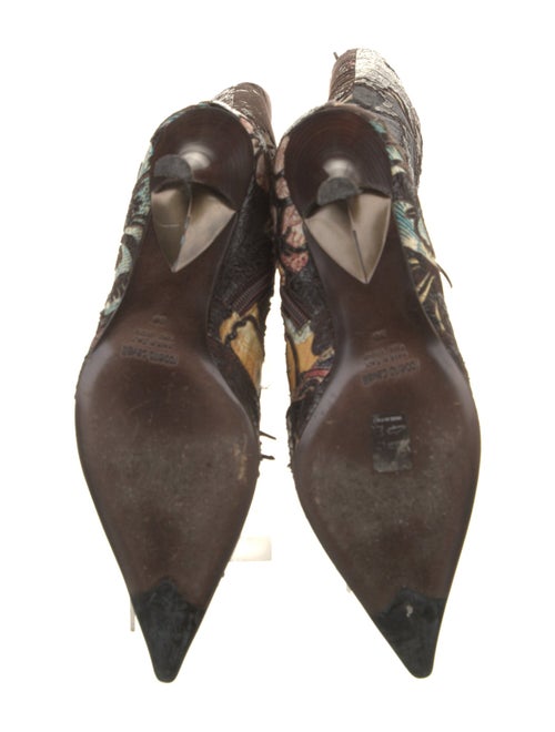 Roberto Cavalli Leather Floral Print Boots