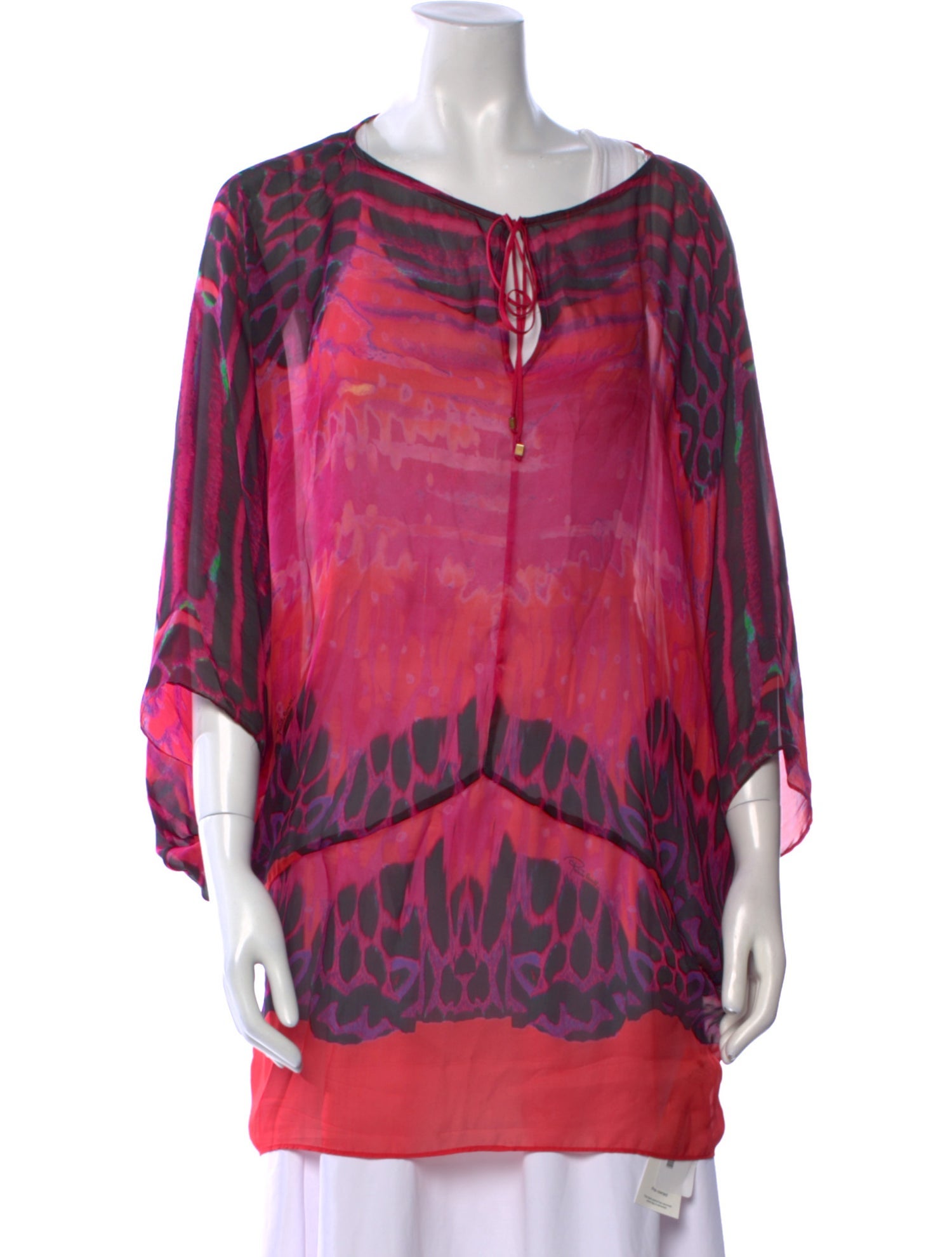 Roberto Cavalli Silk Tie-Dye Print Tunic
