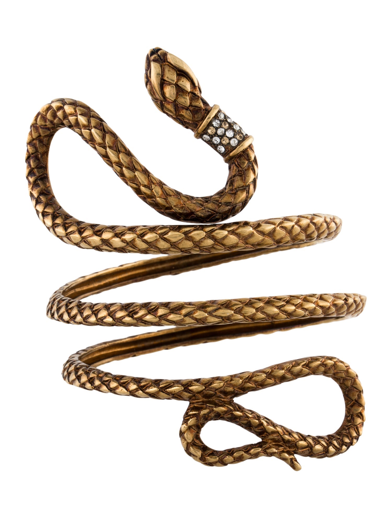 Roberto Cavalli Crystal Snake Arm Cuff Bracelet