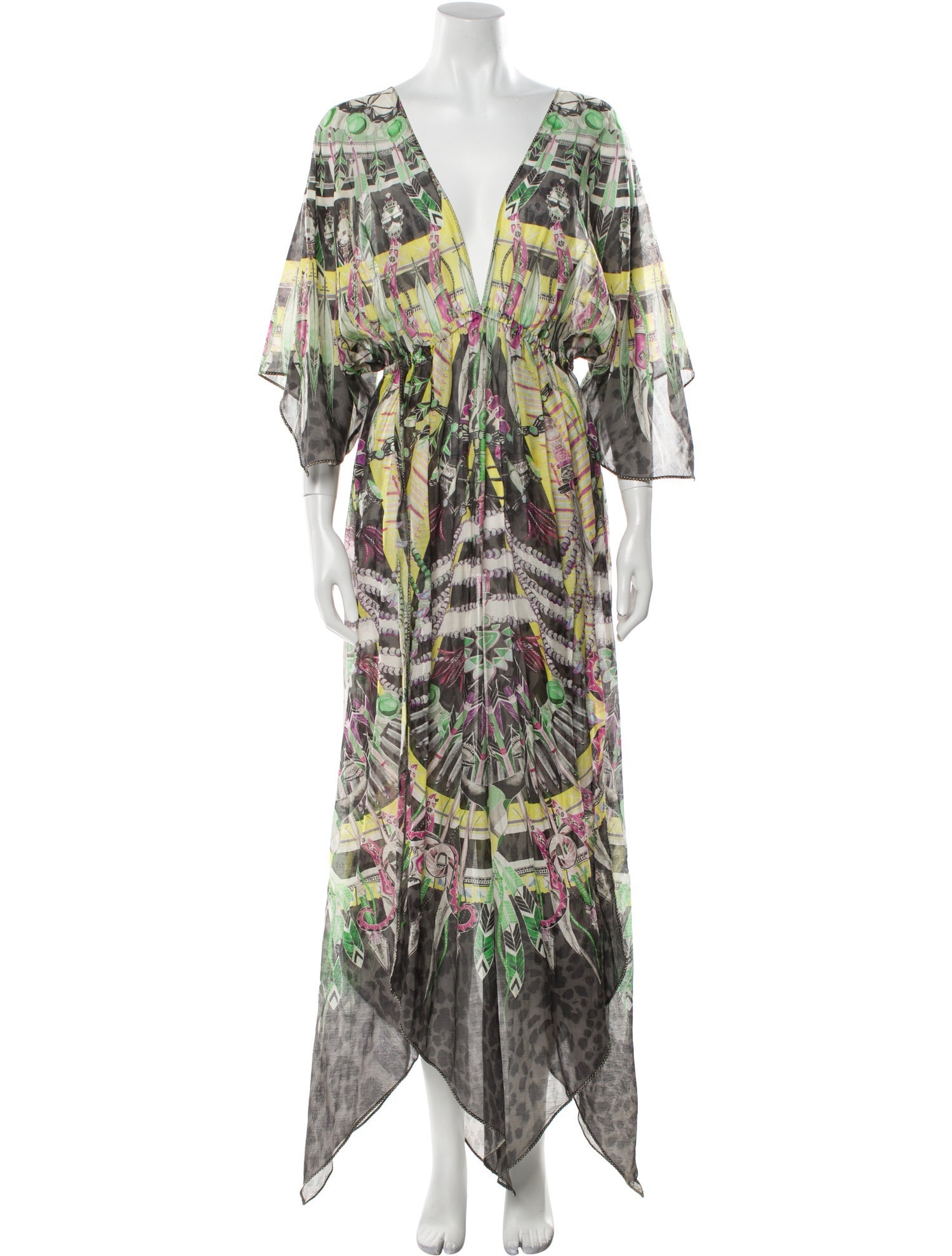Roberto Cavalli Printed Ruffle Embellishment Nightgown