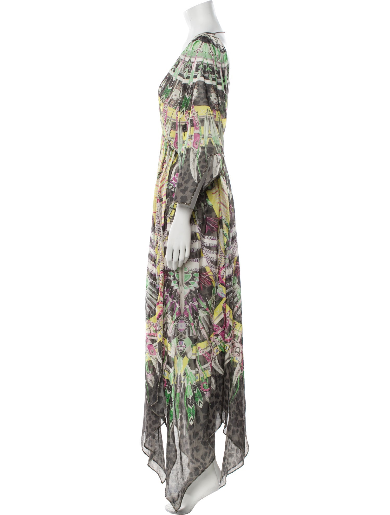 Roberto Cavalli Printed Ruffle Embellishment Nightgown