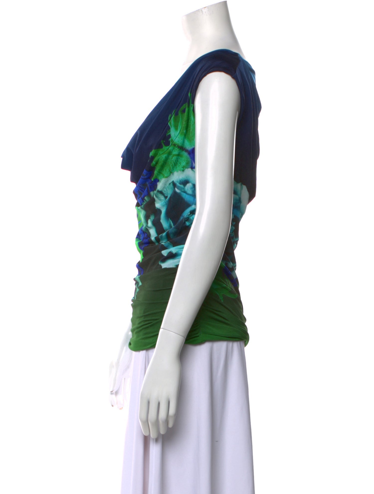 Roberto Cavalli Printed Cowl Neck Top