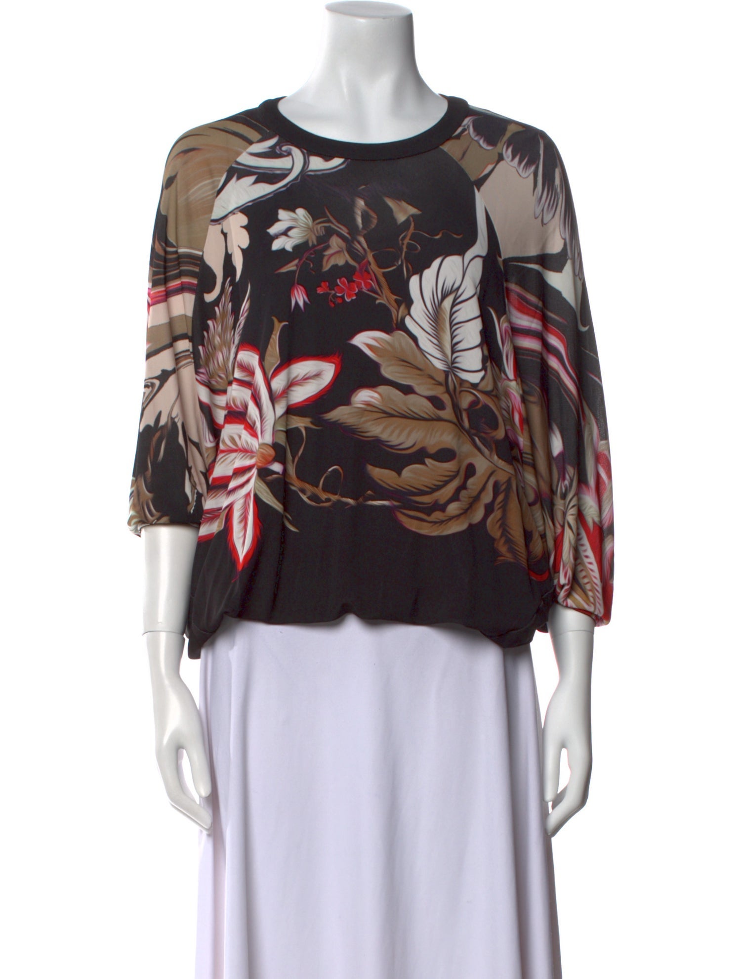 Roberto Cavalli Silk Floral Print Blouse