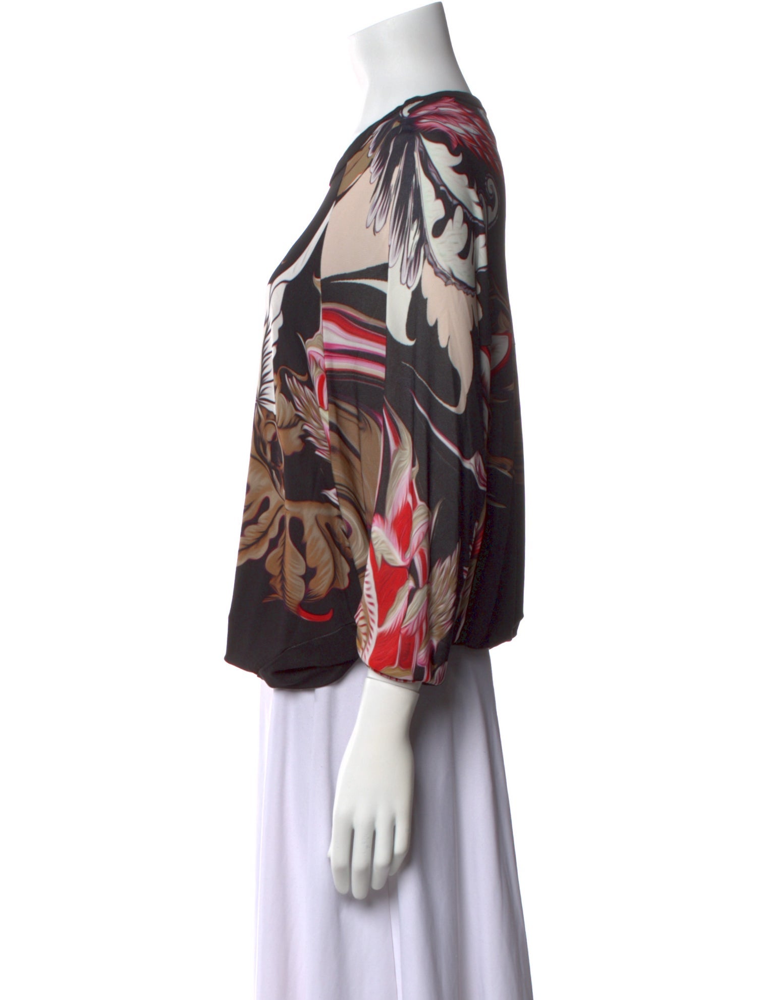 Roberto Cavalli Silk Floral Print Blouse