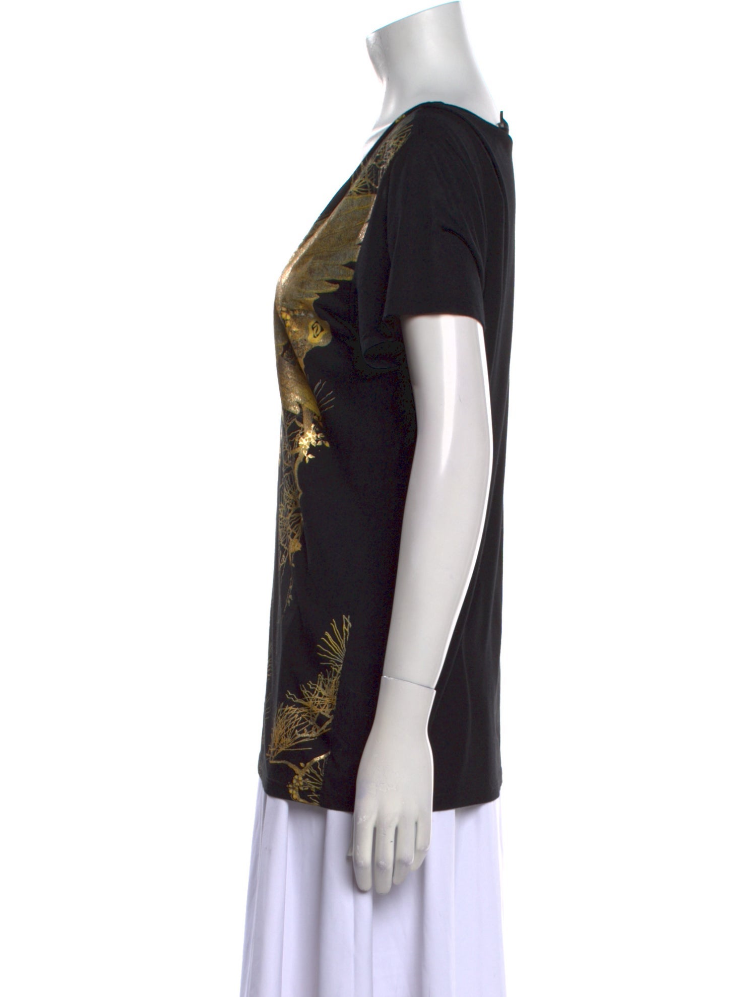 Roberto Cavalli Graphic Print Scoop Neck T-Shirt