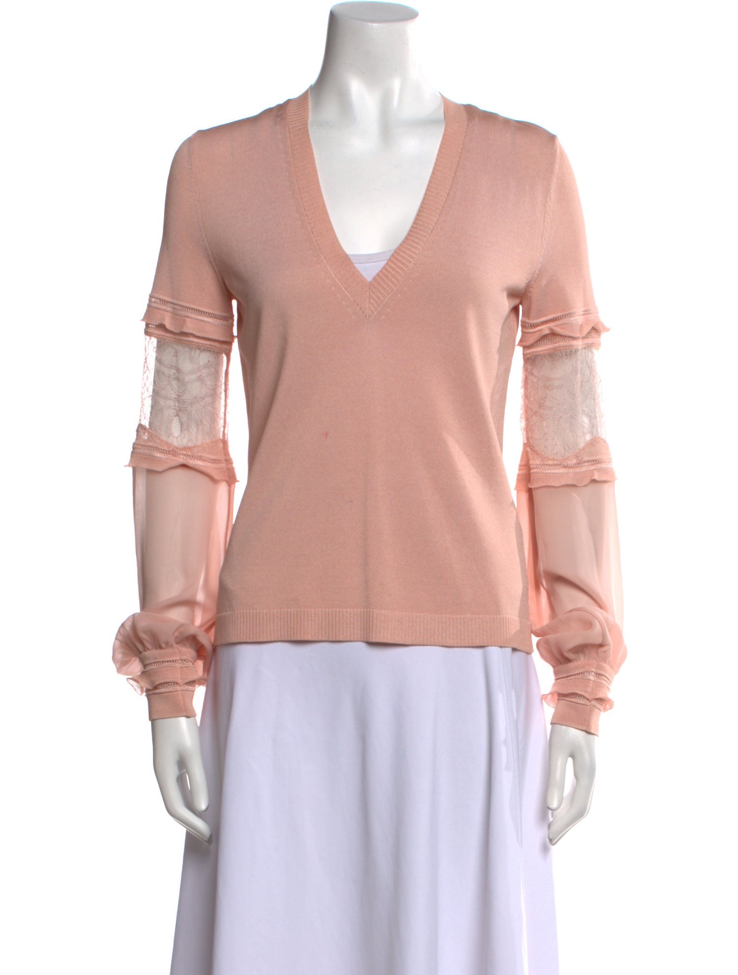 Roberto Cavalli V-Neck Long Sleeve Blouse